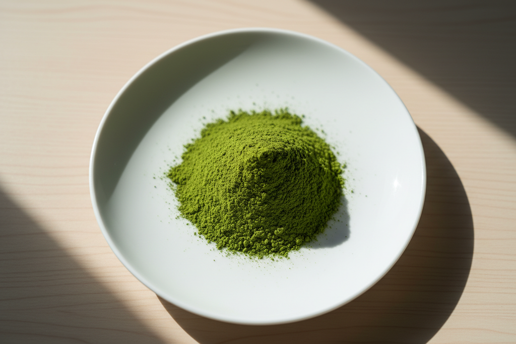 Matcha powder on a plate